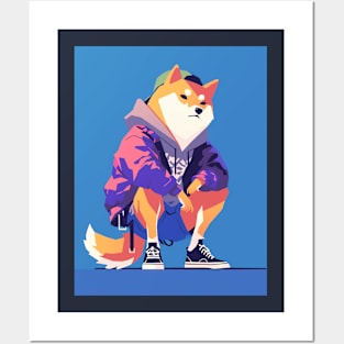 Cool Shiba in the City Posters and Art